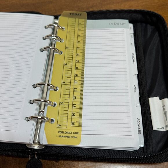 PlanAhead 6 Ring Planner Black Organizer Undated Calendar Inserts Pockets - Picture 15 of 16